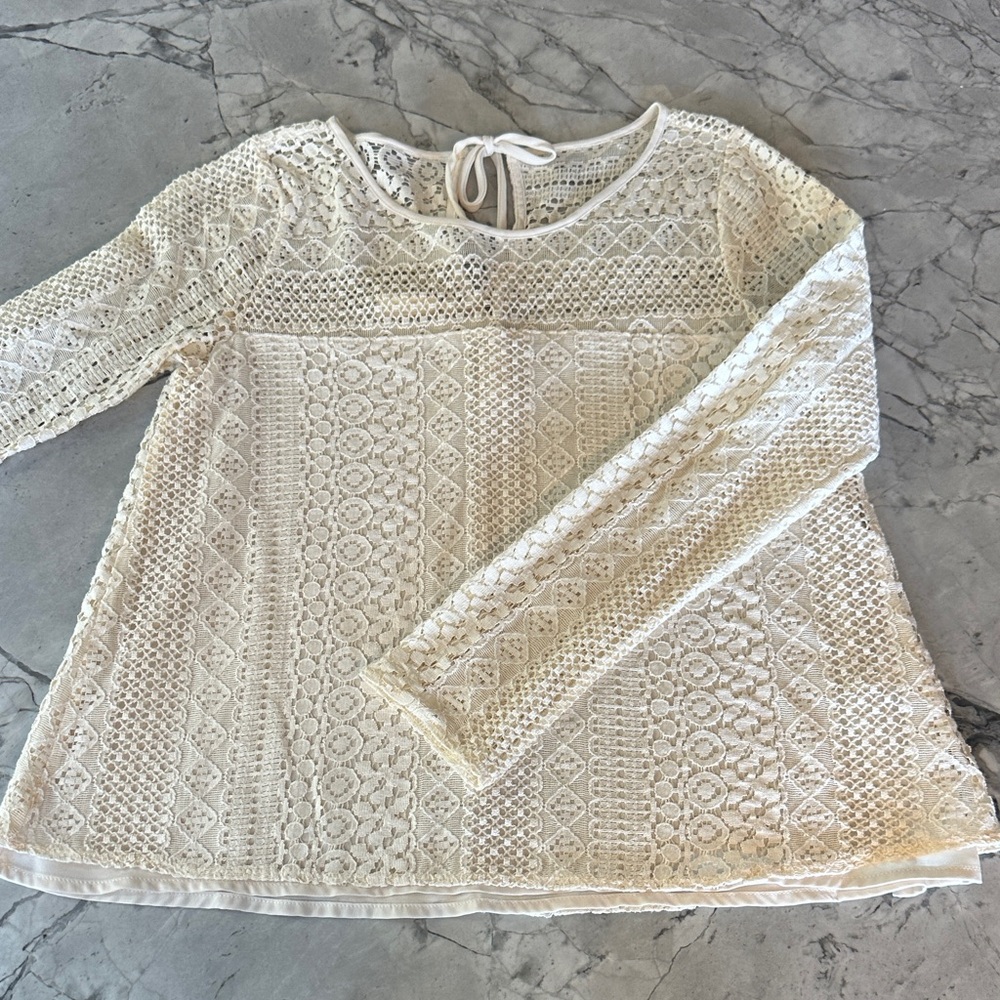 Hollister Cream Lace Blouse